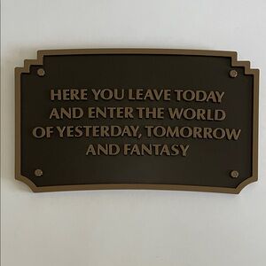 2025 D23 Gold Member Exclusive Disneyland Entrance Sign Plaque Disney Dedication